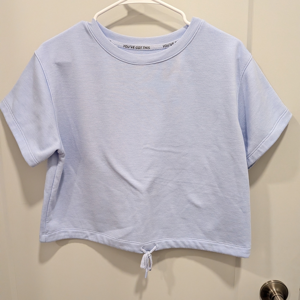 Casual Light Blue Women's Short Sleeve Tee